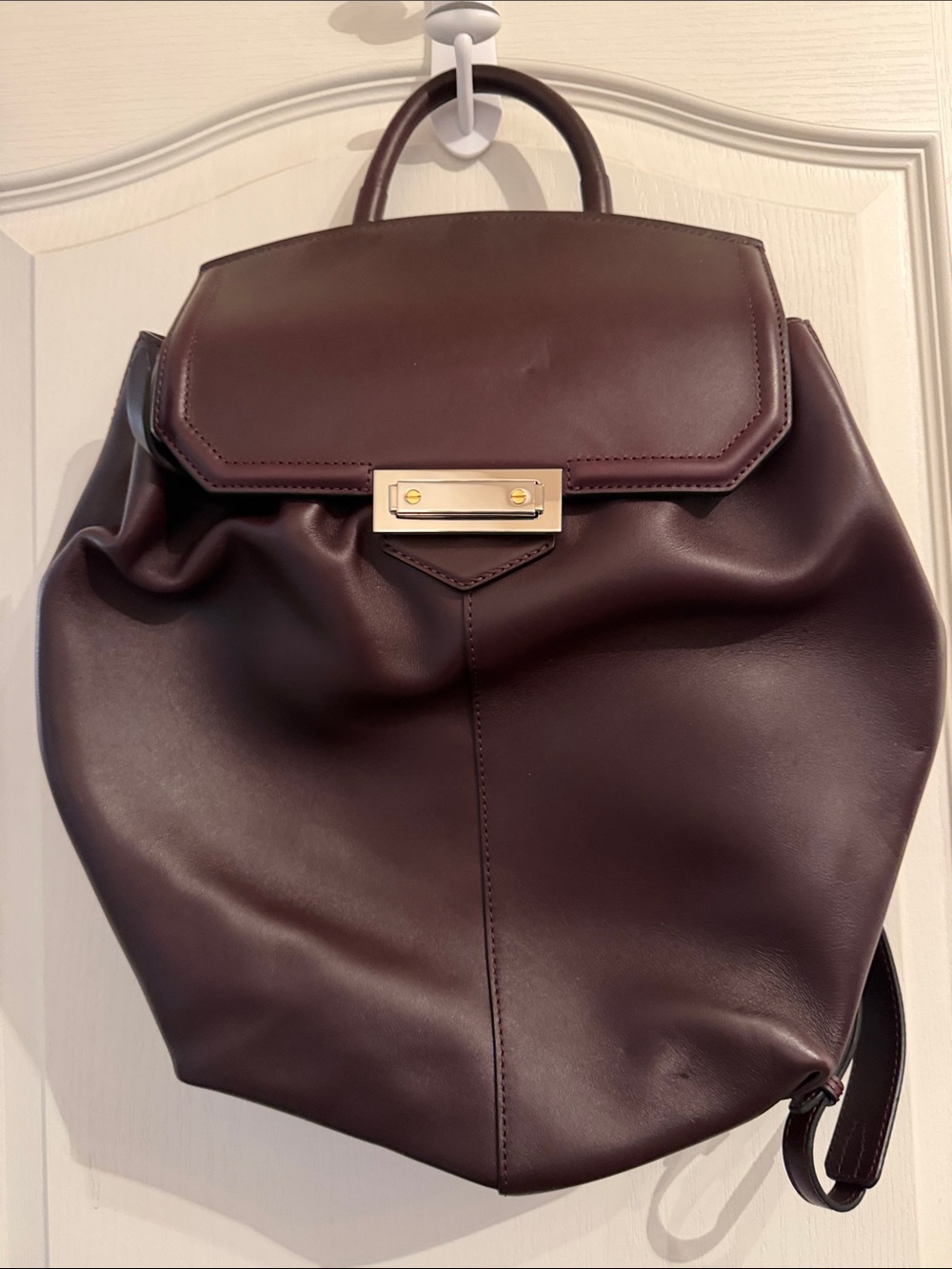 Alexander Wang Leather Backpack Purse in Deep Burgundy